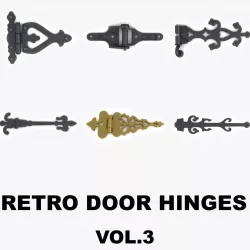 Retro door  hinges collection vol 3 3D model
