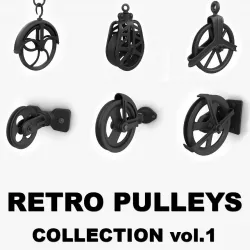 Retro pulleys collection vol 1 3D model