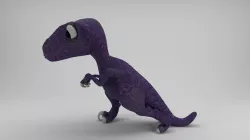 Rigged and Animated Cartoon Dinosaur 3D model