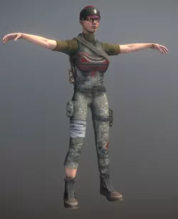 Rigged Female Survivor Low-poly  3D model