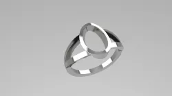 ring for oval gemstone Free 3D print model