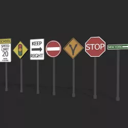 Road Signs  3D model