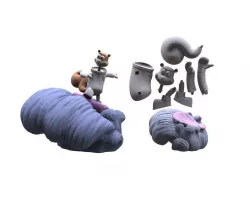 Sandy cheeks surfing version from spongebobsquarepants  Free 3D print model