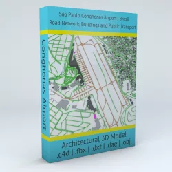 Sao Paulo Conghonas CGH Airport Roads Buildings and Public Trans 3D model