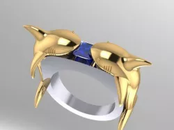 shark megalodon ring free Free 3D print model