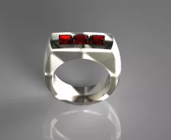 Simply Tri-Ruby Titanium Ring Free 3D print model