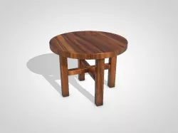 Small Wooden Round Table 3D model