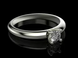 Solitaire engagement ring Free 3D print model