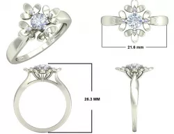 solitaire ladies ring Free 3D print model