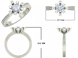 solitaire ladies ring jewelry Free 3D print model