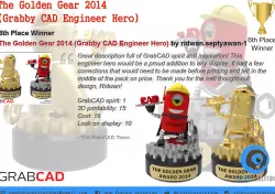 The Golden Gear 2014- Grabby CAD Engineer Hero Free 3D print model