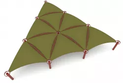 Triangulated tent structure tetrahedral design shade tents Low-poly  3D model