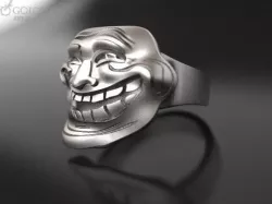 Trollface meme ring original  Free 3D print model