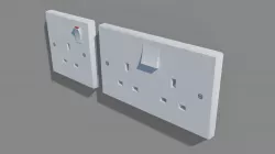UK Plug Sockets Low-poly  3D model