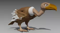 Vulture Toon Animated Low-poly  3D model