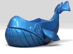 Whale Flowerpot Free 3D print model