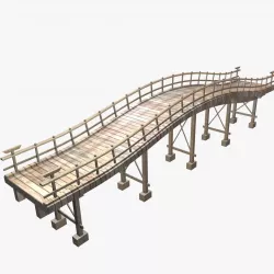 wooden bridge 3D model