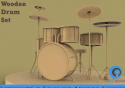 Wooden Drum Set Free 3D print model
