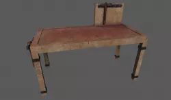 Wooden Workbench  Low-poly  3D model