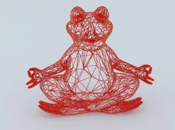 Yoga Frog Wireframe  Free 3D print model