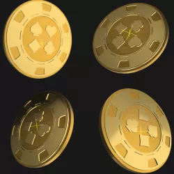 3D Casino Poker Chip - gold coin Free 3D model