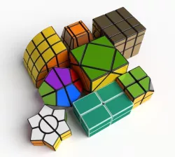 8x rare cube puzzles set 3D model