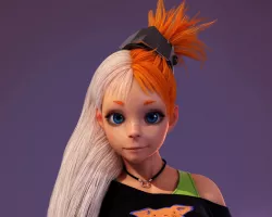 A girl with a sword 3D model