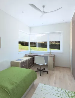 A simple child room with a ceiling fan 3D model