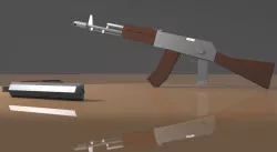 AK-74 and Makarov in low-poly Free low-poly  3D model