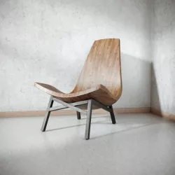 American Modern Wooden Chair 3D model