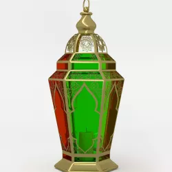 Arabic lamp fanoos tricolor 3D model