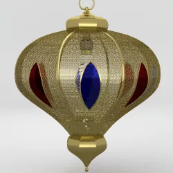 Arabic stained glass brass lamp 3D model