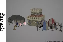 Barracks Low-poly  3D model