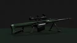 barrett 50 cal low poly 3d model Low-poly  3D model