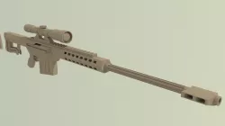 Barrett m107 Free low-poly  3D model