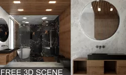 Bathroom Scene 3D Models Free - Video Timelapse in the Previews Free 3D model