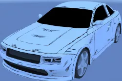 Black and White car Free low-poly  3D model