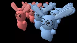 Blue and pink bunny toys Low-poly  3D model