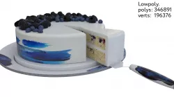 Cake with barries 3D model