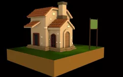 Cartoon House Low poly Free low-poly  3D model