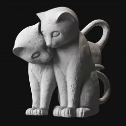 Cats statuette Free 3D model