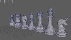 Chess pieces Free 3D model