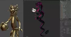 Chinese Dragon Mesh and blend file 3D model