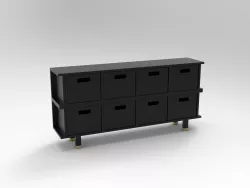 Comoda con Cajones Free 3D model