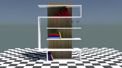 Decorative Bookshelf Free low-poly  3D model