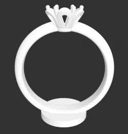 Decorative Solitaire Ring With Printing Base Free 3D model