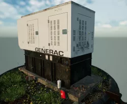 Diesel Industrial Generator - Lift Station Environment asset Low-poly  3D model