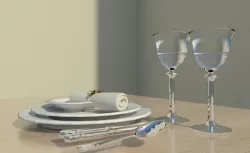 dinner set Free low-poly  3D model