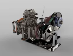 Electric starter and CVT for engine GX 35cc Free 3D model