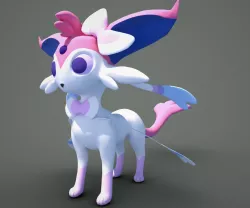 Esylveon Pokemon Sylveon x Umbreon fuse corp Free low-poly  3D model
